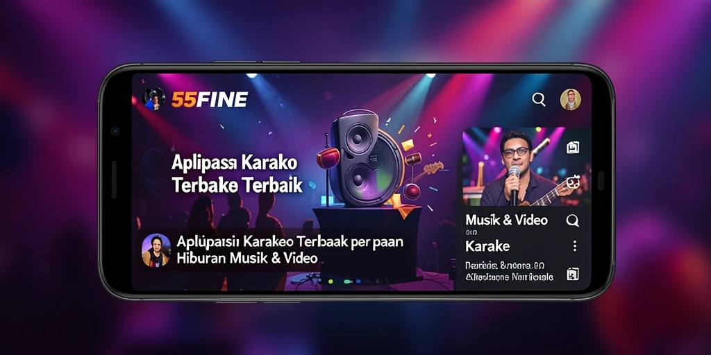 Tampilan antarmuka aplikasi 55FIVE yang intuitif untuk karaoke.