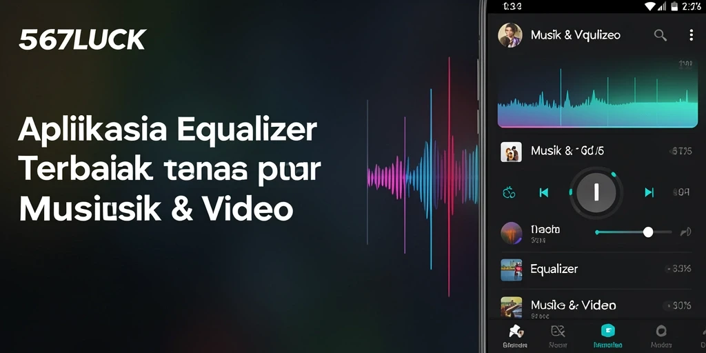 Screenshot aplikasi 567LUCK menampilkan antarmuka Equalizer yang intuitif dan menarik.