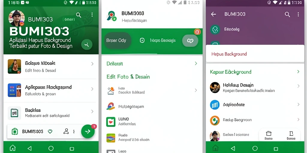 Antarmuka BUMI303 yang intuitif untuk hapus background.