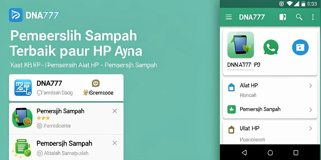 Tampilan antarmuka DNA777 dengan fitur Pembersih Sampah yang efisien.
