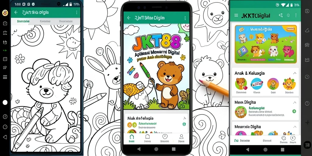 Screenshot utama JKT88 menampilkan antarmuka mewarnai yang ramah anak.
