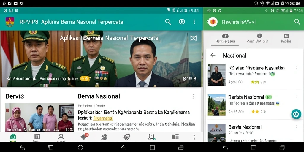 Tampilan antarmuka RPVIP8 saat menampilkan berita nasional terkini.