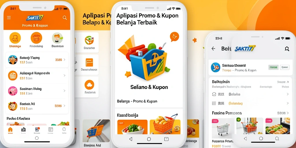Antarmuka aplikasi SAKTI77 dengan berbagai penawaran menarik.