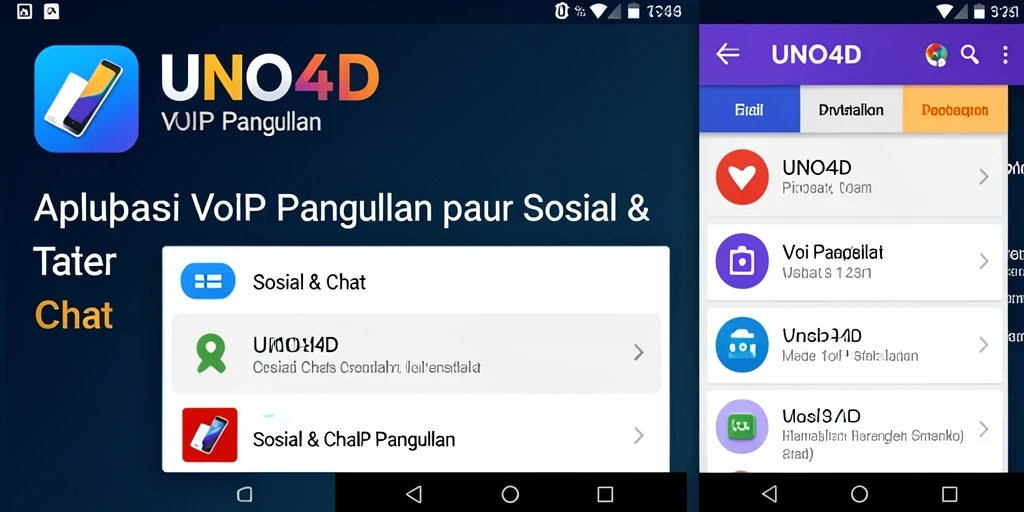 Screenshot aplikasi UNO4D menampilkan antarmuka VoIP Panggilan yang ramah pengguna.