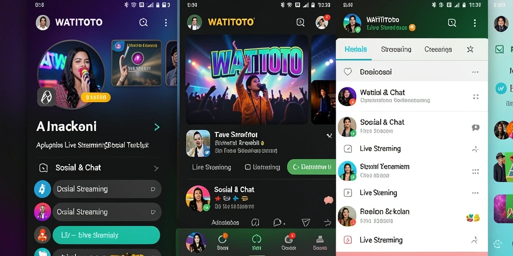 Antarmuka WATITOTO menampilkan fungsi Live Streaming yang menarik dan interaktif.